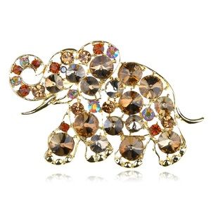 Multicolor Crystal Elephant Brooch 🤩🐘